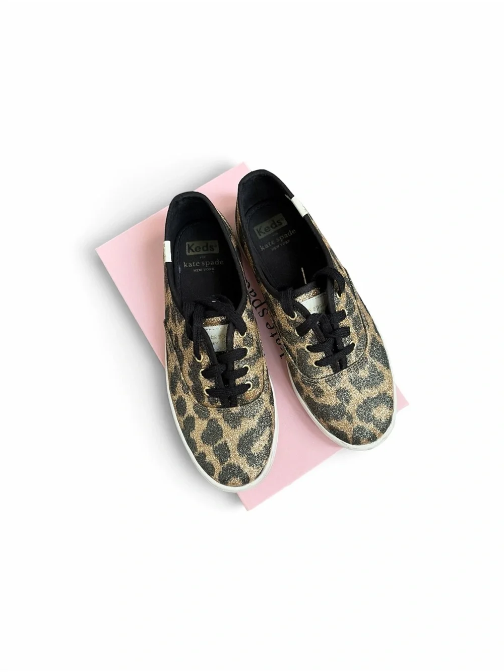 Keds x Kate Spade New York Champion Leopard Glitter Sneakers sz 5